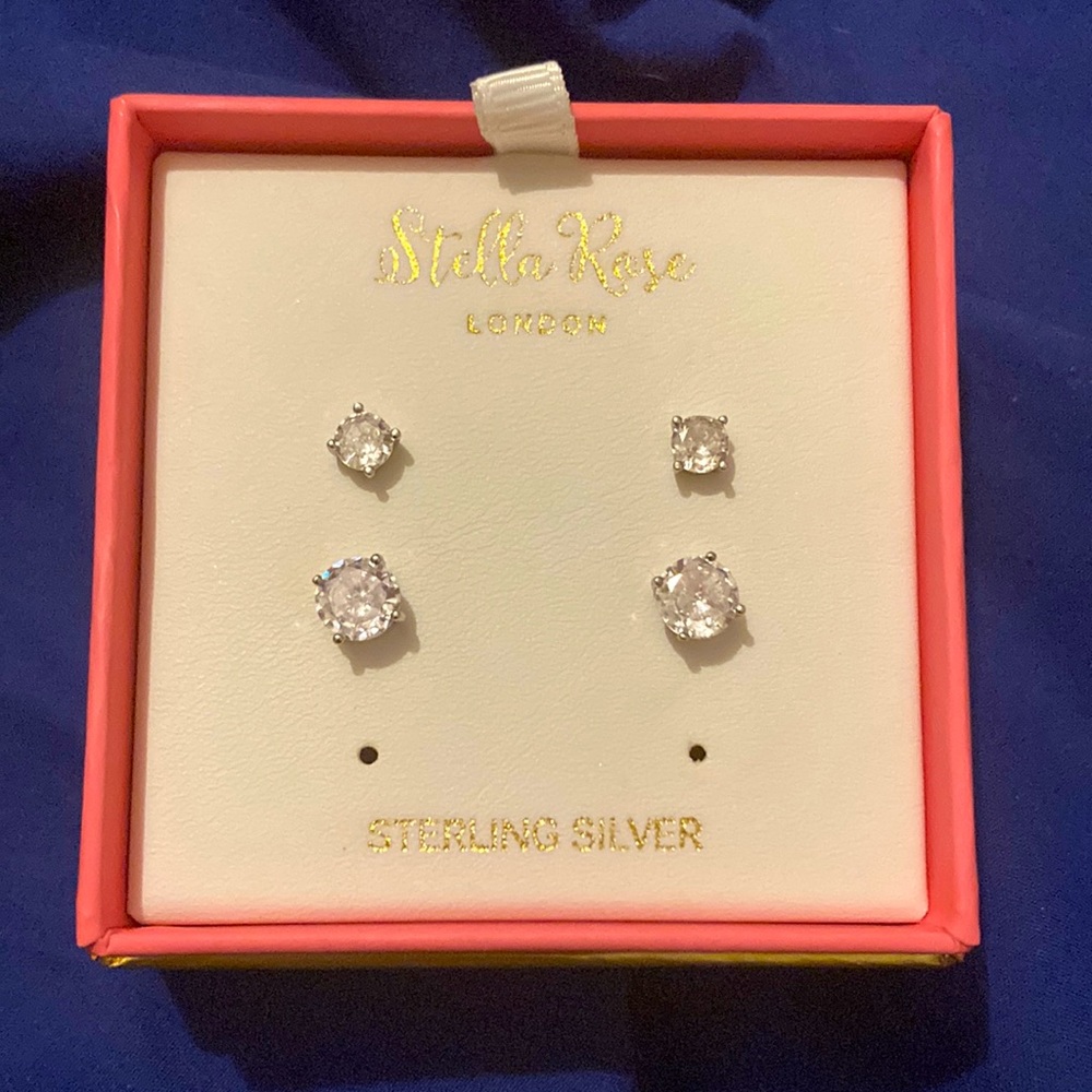 Swarovski Stella Rose Sterling Silver Stud Earrings